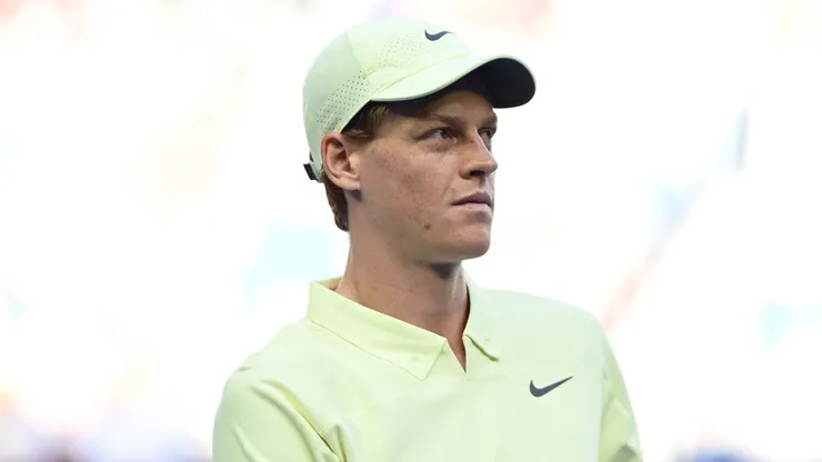 Jannik Sinner of Italy is seen prior to the Men's Singles Second Round match against Tristan Schoolkate of Australia during the 2025 Australian Open.