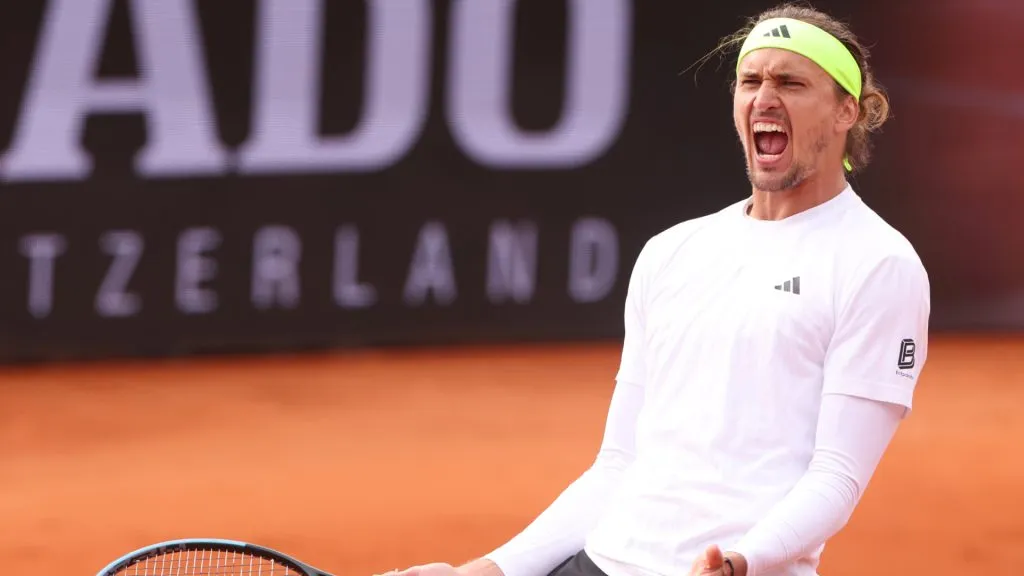 Alexander Zverev of Germany celebrates after winning his quarter final match against Tallon Griekspoor of the Netherlands during the BMW Open. (Alexander Hassenstein/Getty Images for BMW)