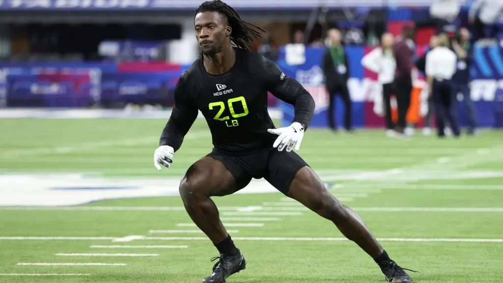 INDIANAPOLIS, INDIANA – FEBRUARY 27: Smael Mondon #LB20 of Georgia participates in a drill during the NFL Scouting Combine at Lucas Oil Stadium on February 27, 2025 in Indianapolis, Indiana.  (Photo by Stacy Revere/Getty Images)