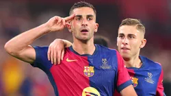 Ferran Torres of FC Barcelona celebrates scoring his team's second goal during the Copa del Rey Final match between FC Barcelona and Real Madrid at Estadio de La Cartuja on April 26, 2025 in Seville, Spain.