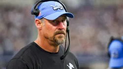 Head coach Dan Campbell of the Detroit Lions looks on against the Dallas Cowboys during the second half at AT&T Stadium on October 23, 2022 in Arlington, Texas.