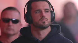 Derek Carr #4 of the New Orleans Saints arrives prior to a game against the Kansas City Chiefs at GEHA Field at Arrowhead Stadium on October 07, 2024 in Kansas City, Missouri.