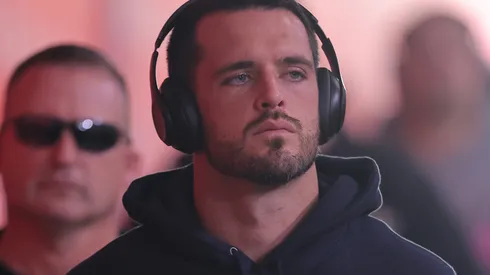 Derek Carr #4 of the New Orleans Saints arrives prior to a game against the Kansas City Chiefs at GEHA Field at Arrowhead Stadium on October 07, 2024 in Kansas City, Missouri.