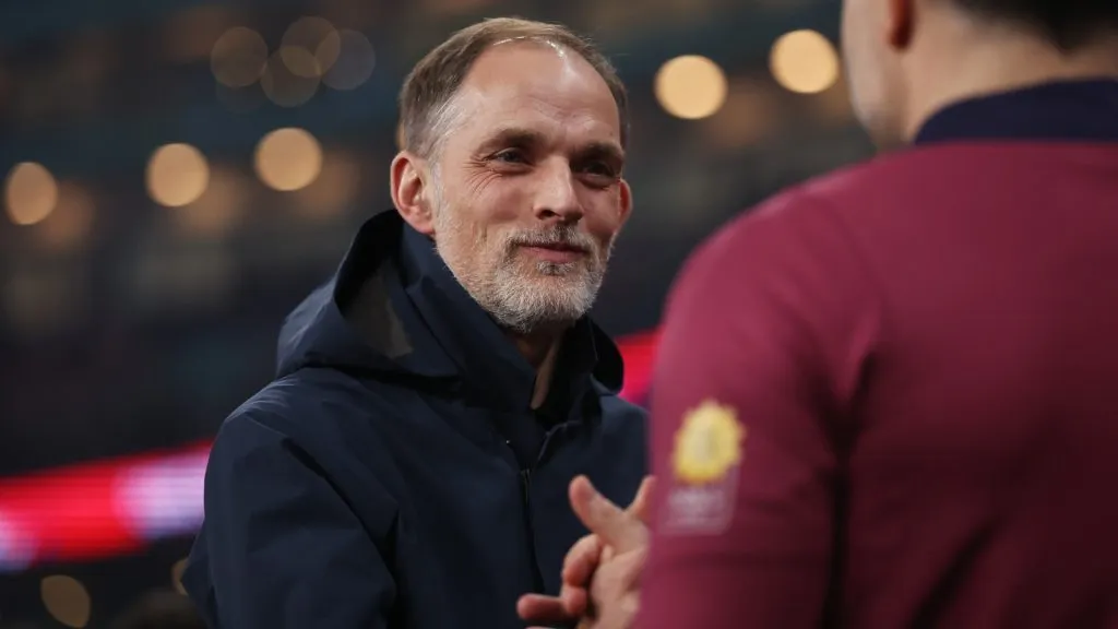 Thomas Tuchel, Head Coach of England, reacts prior to the FIFA World Cup 2026 European Qualifier between England and Latvia at Wembley Stadium on March 24, 2025. (Source: Harry Murphy/Getty Images)