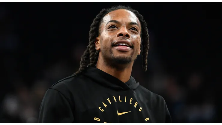 Darius Garland #10 of the Cleveland Cavaliers looks on before a game against the Utah Jazz at Delta Center on March 23, 2025 in Salt Lake City, Utah.