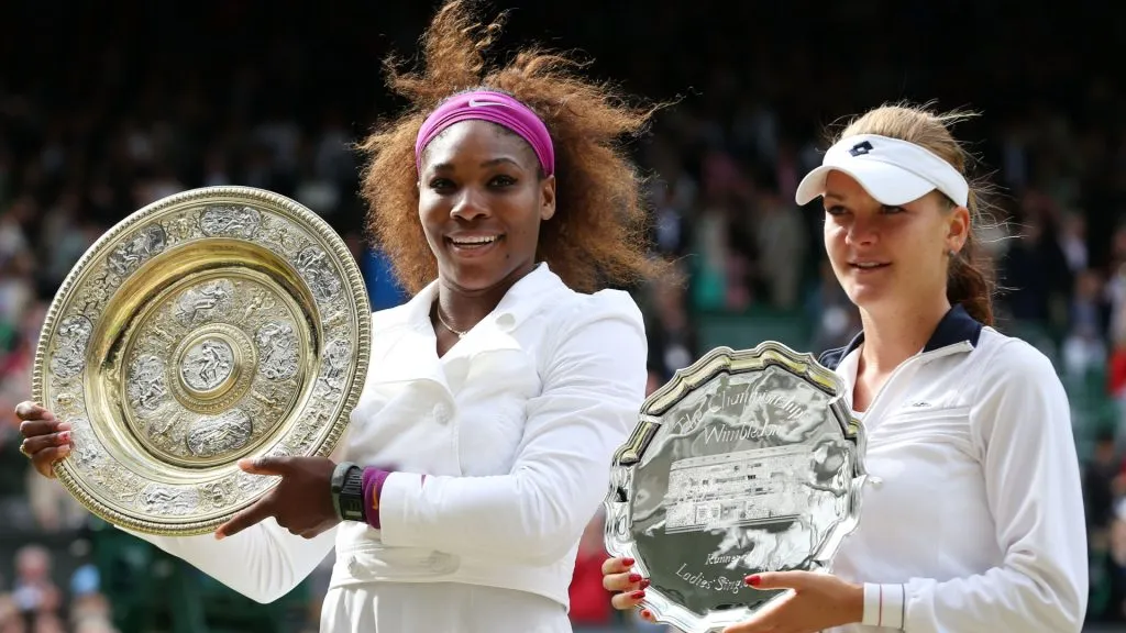 Williams and Radwanska at the 2012 Wimbledon final (Julian Finney/Getty Images)