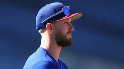 Kody Clemens #2 during his time with the Philadelphia Phillies looks on prior to Game One of the Division Series against the New York Mets at Citizens Bank Park on October 05, 2024 in Philadelphia, Pennsylvania.