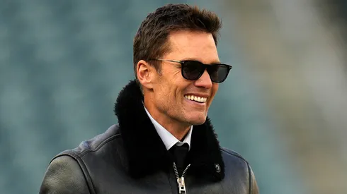 Former NFL Player Tom Brady looks on prior to the NFC Wild Card Playoff between the Green Bay Packers and the Philadelphia Eagles at Lincoln Financial Field on January 12, 2025 in Philadelphia, Pennsylvania.