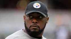 Head coach Mike Tomlin of the Pittsburgh Steelers walks on the field during warmups prior to the start of the game against the Cincinnati Bengals.