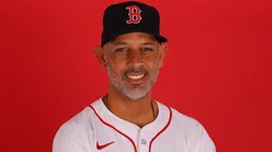 Manager Alex Cora #13 of the Boston Red Sox poses for a portrait during photo day at JetBlue Park at Fenway South on February 18, 2025.