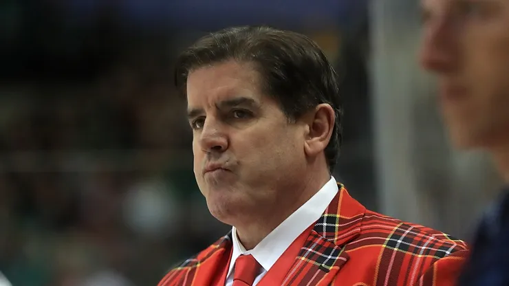 Head coach Peter Laviolette of the Nashville Predators in the first period at American Airlines Center on December 23, 2017 in Dallas, Texas.