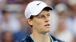 Jannik Sinner of Italy plays Frances Tiafoe of the United States during the men's final of the Cincinnati Open.