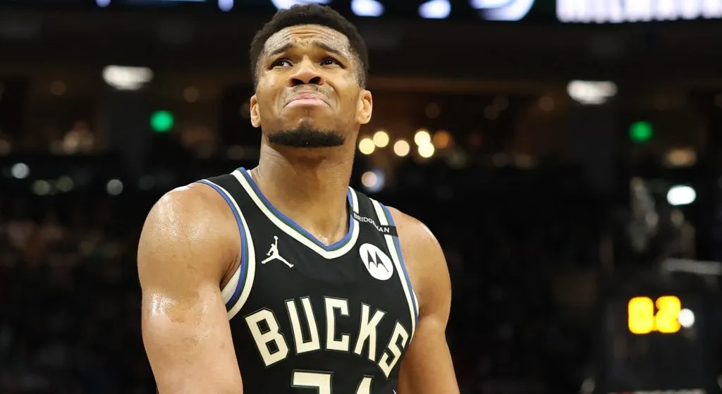 Giannis Antetokounmpo #34 of the Milwaukee Bucks.