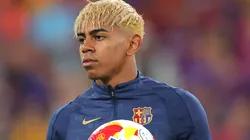 Lamine Yamal of FC Barcelona warms up prior to the Copa del Rey Final match between FC Barcelona and Real Madrid at Estadio de La Cartuja on April 26, 2025 in Seville, Spain.