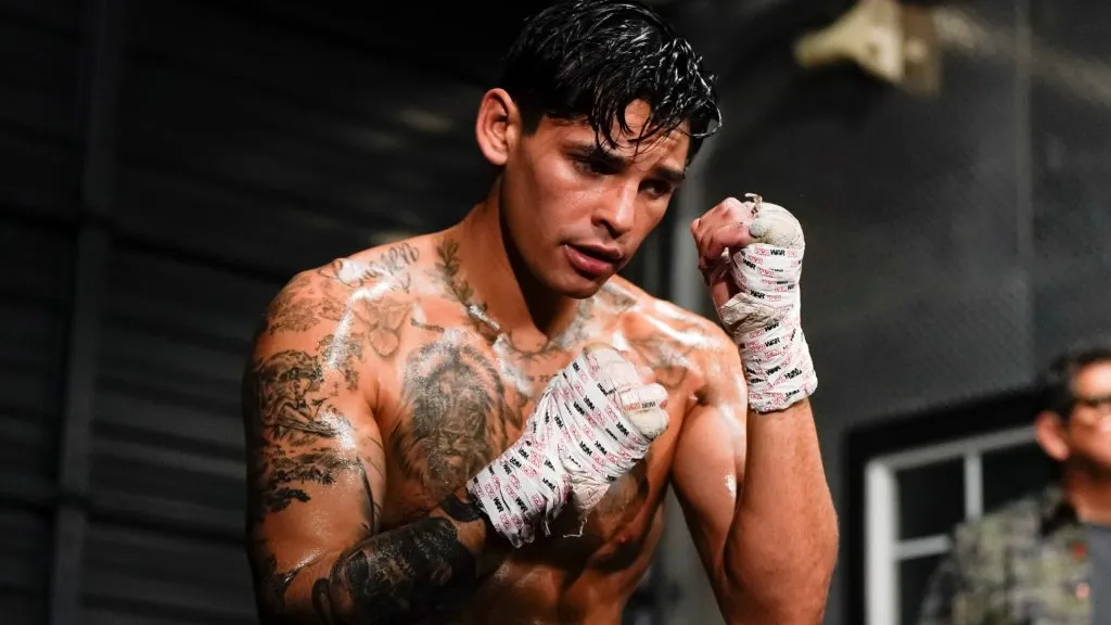 Ryan Garcia in action during a media workout at World Class Boxing Gym on April 09, 2024. (Source: Sam Hodde/Getty Images)