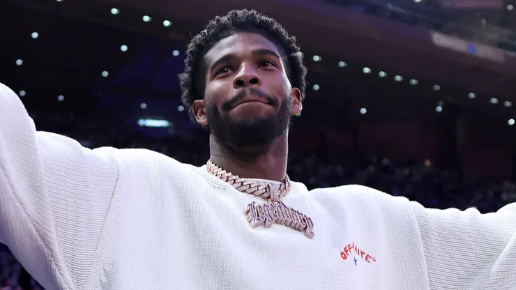 Shedeur Sanders attends the quarterfinal game of the Emirates NBA Cup between the New York Knicks and the Atlanta Hawks at Madison Square Garden on December 11, 2024 in New York City. The Atlanta Hawks defeated the New York Knicks 108-100 to advance to the semifinal round.