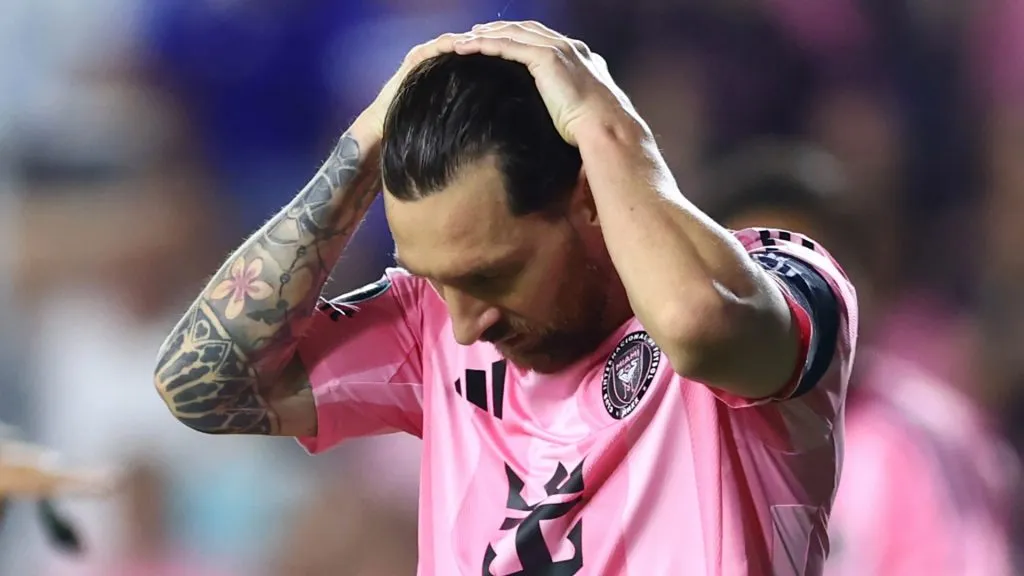 Lionel Messi reacts during the second leg match vs Vancouver (Megan Briggs/Getty Images)