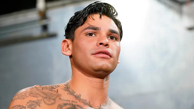 Ryan Garcia looks on during a media workout at World Class Boxing Gym on April 09, 2024.