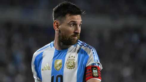 Lionel Messi looks on during a FIFA World Cup 2026 Qualifier match.