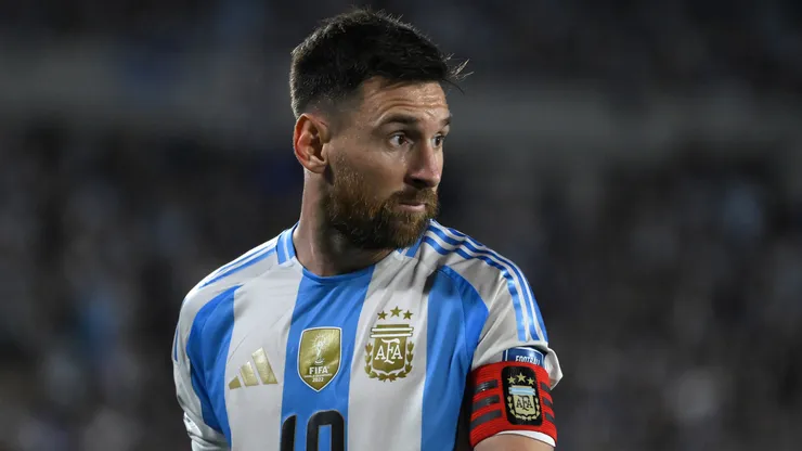 Lionel Messi looks on during a FIFA World Cup 2026 Qualifier match.