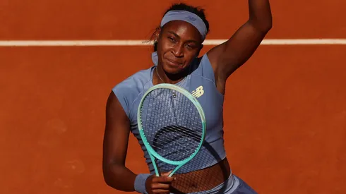 Coco Gauff of the United States celebrates victory in her Women's Singles Semi-Final match against Iga Swiatek of Poland on Day Ten of the Mutua Madrid Open at La Caja Magica on May 01, 2025 in Madrid, Spain.