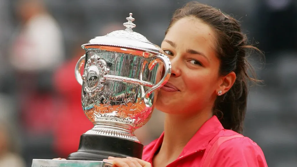 Ivanovic celebrates her Roland Garros win in 2008 (Matthew Stockman/Getty Images)