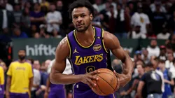 Bronny James #9 of the Los Angeles Lakers.