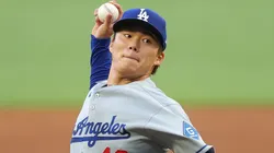 Yoshinobu Yamamoto #18 of the Los Angeles Dodgers.