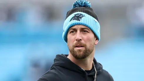 Adam Thielen #19 of the Carolina Panthers looks on prior to the game against the Dallas Cowboysat Bank of America Stadium on December 15, 2024 in Charlotte, North Carolina.