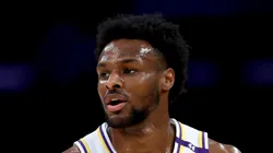 Bronny James #9 of the Los Angeles Lakers in action against the Chicago Bulls