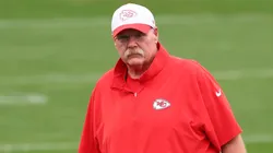 Head coach Andy Reid of the Kansas City Chiefs looks on during a practice ahead of Super Bowl LIX at Tulane University’s Yulman Stadium on on February 06, 2025 in New Orleans, Louisiana.