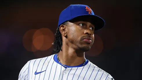 Francisco Lindor looks on during the game vs the Diamondbacks on April 29, 2025 in New York City.