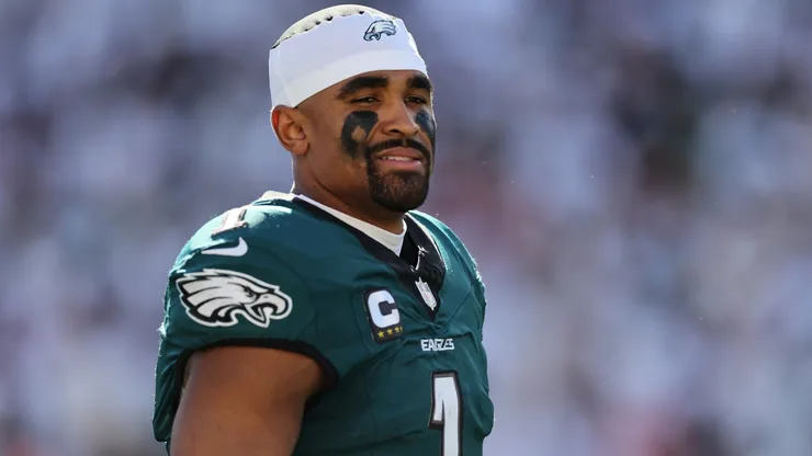 Jalen Hurts #1 of the Philadelphia Eagles looks on during the second half against the Cincinnati Bengals at Paycor Stadium on October 27, 2024 in Cincinnati, Ohio.