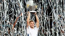 Casper Ruud of Norway celebrates with the trophy after his victory in the Men's Singles Final against Jack Draper of Great Britain on Day Thirteen of the Mutua Madrid Open at La Caja Magica on May 04, 2025 in Madrid, Spain.