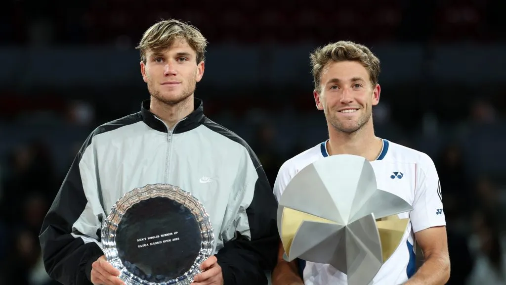 L-R: Jack Draper and Casper Ruud after the Madrid Open final (&nbsp;Clive Brunskill/Getty Images)