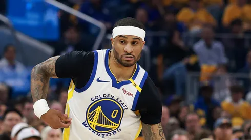 Gary Payton II #0 of the Golden State Warriors dribbles the ball against the Houston Rockets in Game Three of the Western Conference First Round NBA Playoffs at Chase Center