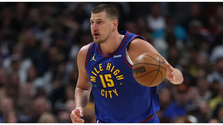 Nikola Jokic #15 of the Denver Nuggets plays the Los Angeles Clippers in the second quarter during Game One of the First Round of the NBA Playoffs at Ball Arena on April 19, 2025 in Denver, Colorado.