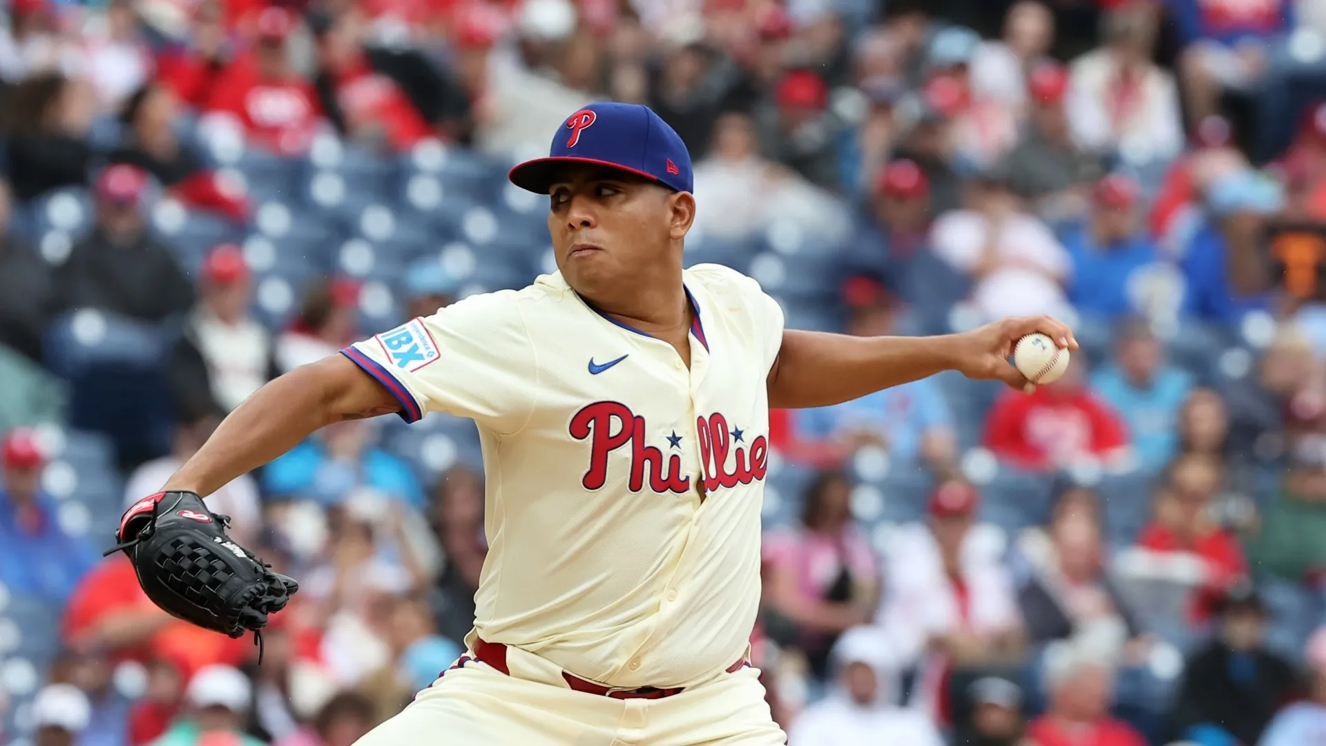 Ranger Suárez #55 of the Philadelphia Phillies throws a pitch in the first inning during a game against the Arizona Diamondbacks