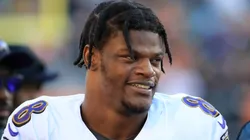 Lamar Jackson #8 of the Baltimore Ravens watches the action during the game against the Cincinnati Bengals at Paul Brown Stadium on November 10, 2019 in Cincinnati, Ohio.