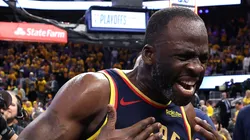 Draymond Green #23 of the Golden State Warriors celebrates after defeating the Houston Rockets