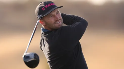 Wyndham Clark of the United States plays his shot from the 13th tee during the second round of the WM Phoenix Open 2025 at TPC Scottsdale on February 07, 2025.