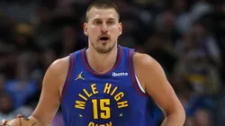 Nikola Jokic #15 of the Denver Nuggets plays the Los Angeles Clippers in the first quarter during Game One of the First Round of the NBA Playoffs at Ball Arena on April 19, 2025 in Denver, Colorado.