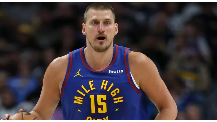 Nikola Jokic #15 of the Denver Nuggets plays the Los Angeles Clippers in the first quarter during Game One of the First Round of the NBA Playoffs at Ball Arena on April 19, 2025 in Denver, Colorado.