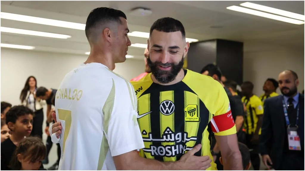 Cristiano Ronaldo of Al Nassr and Karim Benzema of Al Ittihad – Yasser Bakhsh/Getty Images