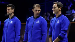 Novak Djokovic, Rafael Nadal and Roger Federer at the 2022 Laver Cup.