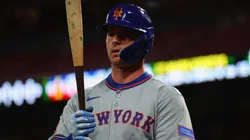 Pete Alonso #20 of the New York Mets returns to the dugout after striking out against the New York Mets in the ninth inning during game two of a doubleheader at Busch Stadium on May 4, 2025 in St Louis, Missouri.