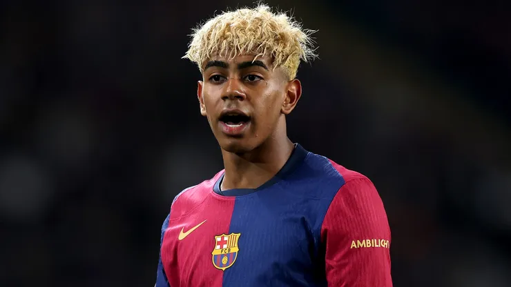 Lamine Yamal of FC Barcelona during the UEFA Champions League 2024/25 Semi Final First Leg match between FC Barcelona and FC Internazionale Milano.