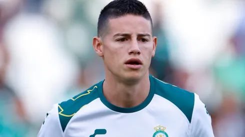 James Rodriguez of Leon looks on during the warms up prior the 17th round match between Leon and Monterrey as part of the Torneo Clausura 2025 Liga MX at Leon Stadium on April 20, 2025 in Leon, Mexico.