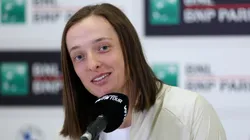 Iga Swiatek speaking to the press ahead of Rome