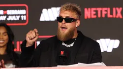 Jake Paul attends the press conference announcing the third fight between Katie Taylor and Amando Serrano at The Theater at Madison Square Garden on April 9, 2025 in New York City.